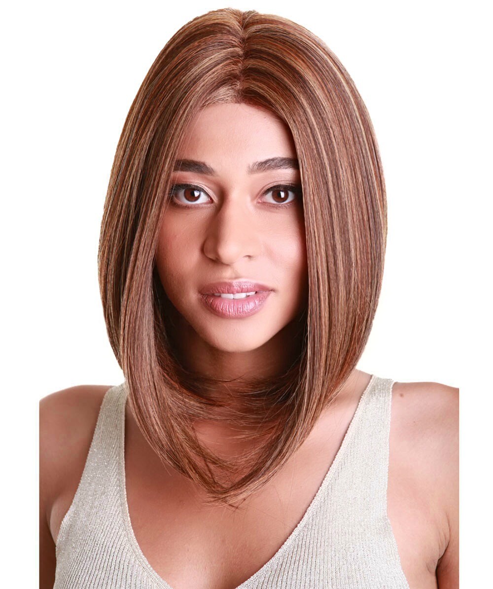 Keda Straight 9.5″ Long 4X4 Hand-Tied Lace Front Wig, Good Heat Resistant Fiber