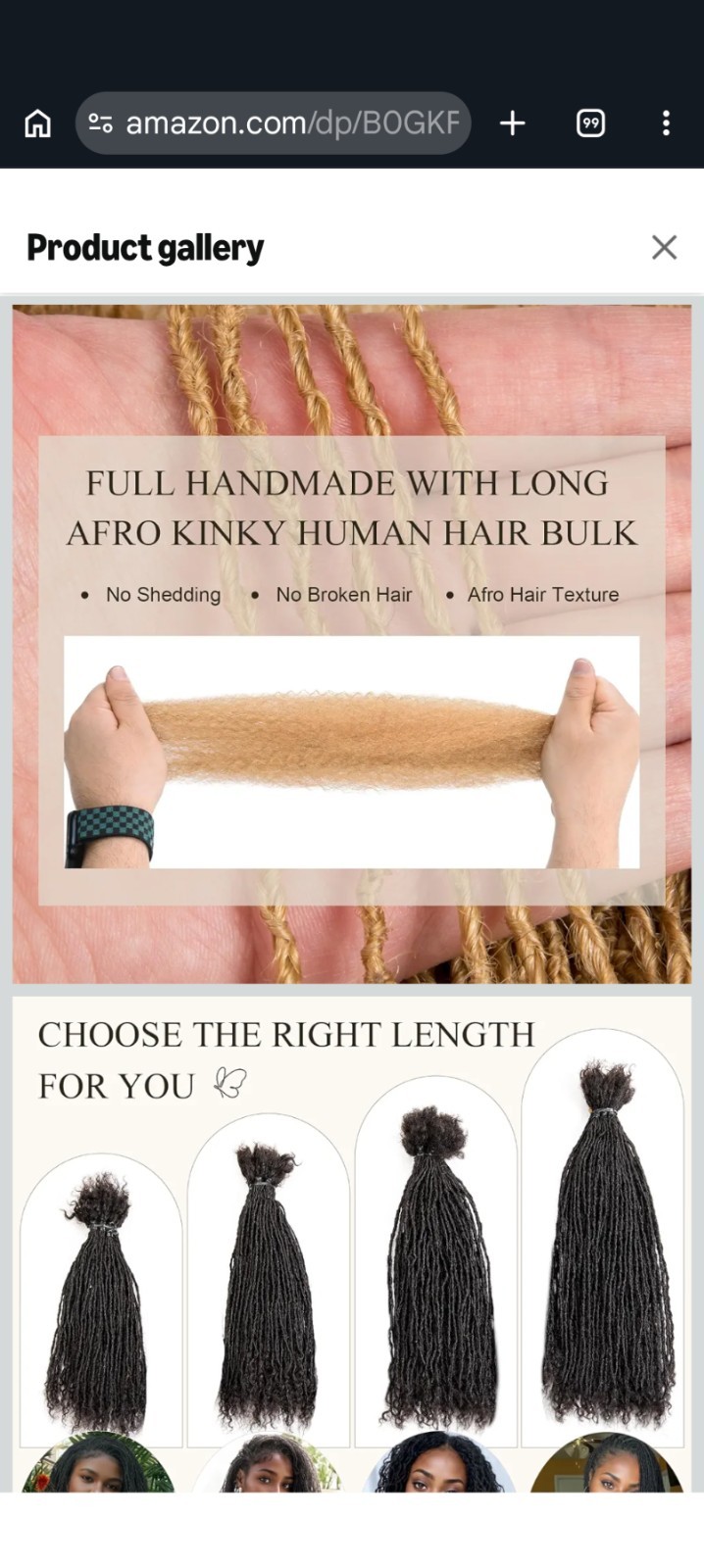 Daixi Dreadology Human Hair Sisterlocks Extensions 8 In. 60 Strand 6 Bundles