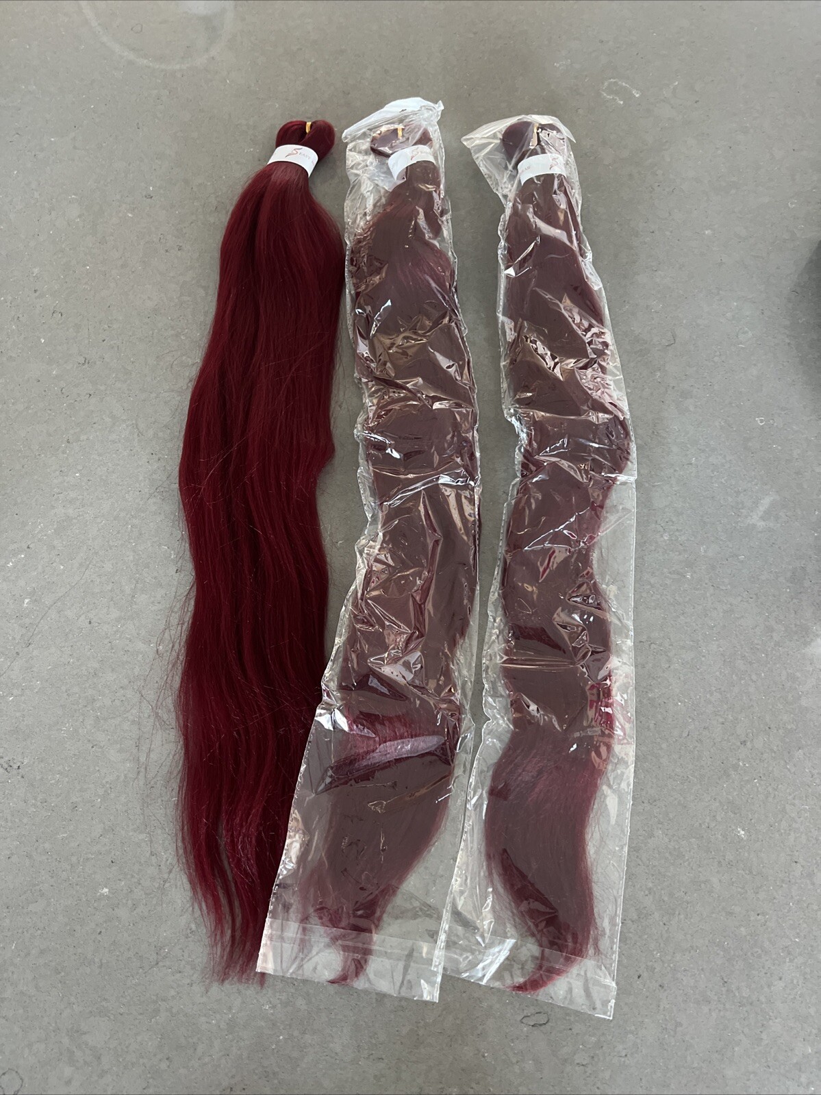 3 Pk Easy Braid BURGANDY 56” Braiding Hair 900# 270g | New W/ Fast Shipping!