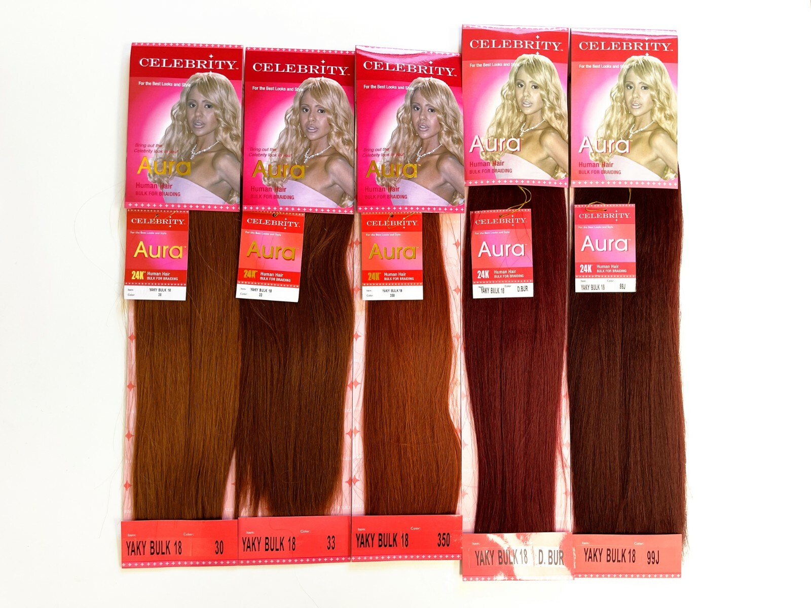 Blended Human Hair Yaki Bulk Straight for Braiding 16-20”(32 Colors)