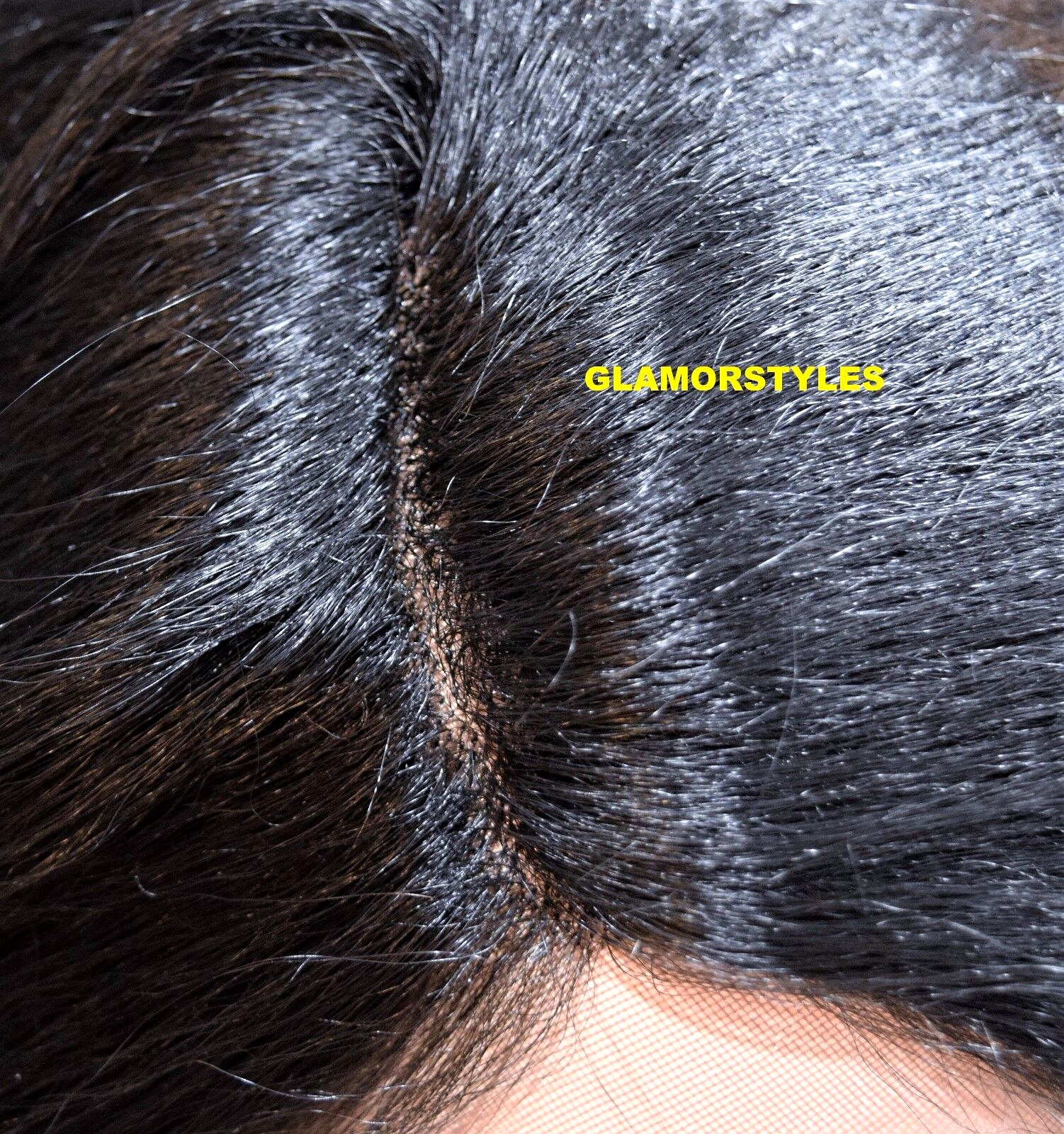 39″ LACE FRONT FULL WIG LONG STRAIGHT LAYERED SIDE PART JET BLACK #1 HEAT OK NWT