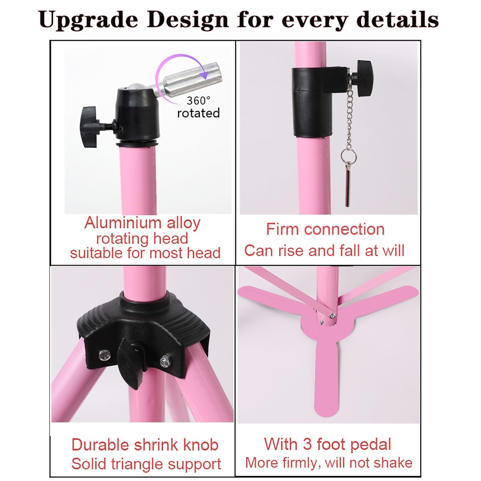 Generic Reinforced Wig Stand Tripod 55 Heavy Duty Adjustable Mannequin Head