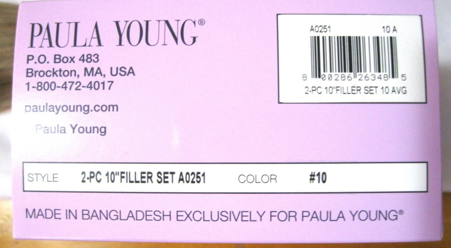PAULA YOUNG 2-PC 10” Filler Set-A0251-COLOR 10 New-open box. Add Volume