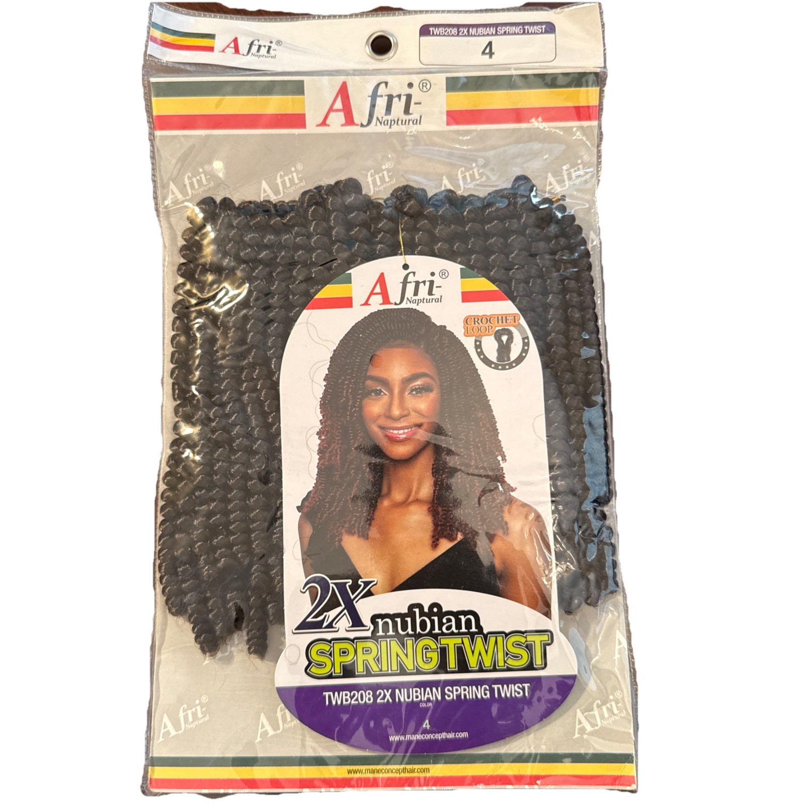 African Naptural Nubian Spring Crochet Loop Color 4, Hair. 5-packs. New Packs