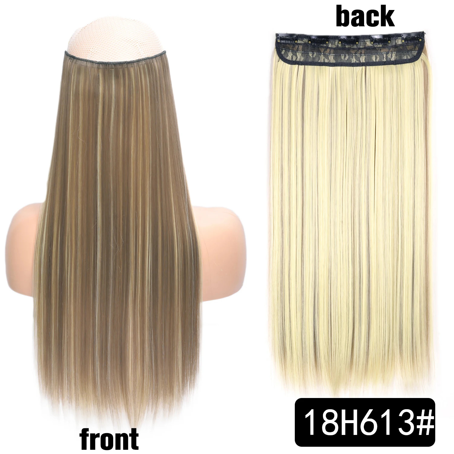 Long Straight 5 Clip In 22Inch Synthetic Hair Extensions Natural Fake Hairpiece