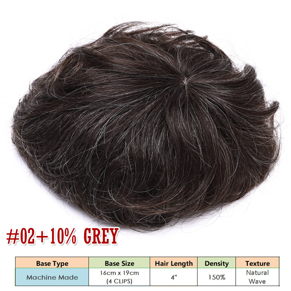 MONO Mens Human Hair Replacement System Hairpiece Thin Skin Toupee V-Looped Wig