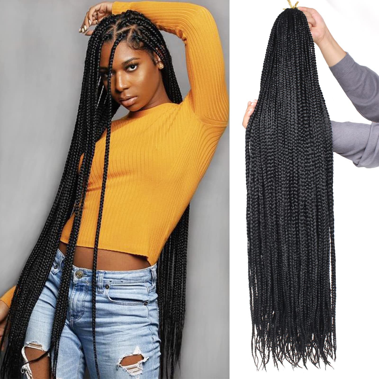 Union Beauty 36 Inch Braids Crochet Hair 8 Packs Pre-Looped Goddess
