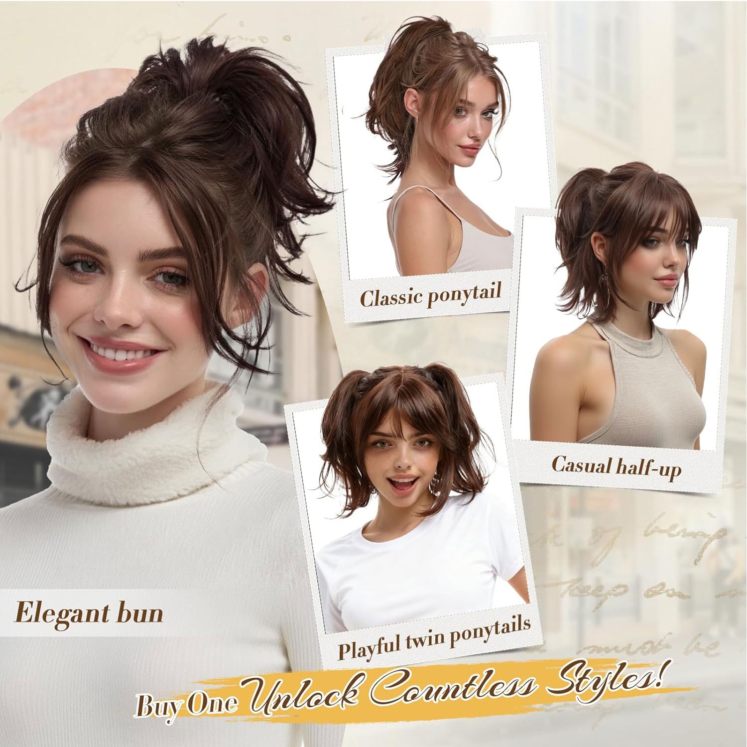 Thick 95G Jaw Claw Clip In Ponytail Curly Wavy Hair Extensions Natural As Human