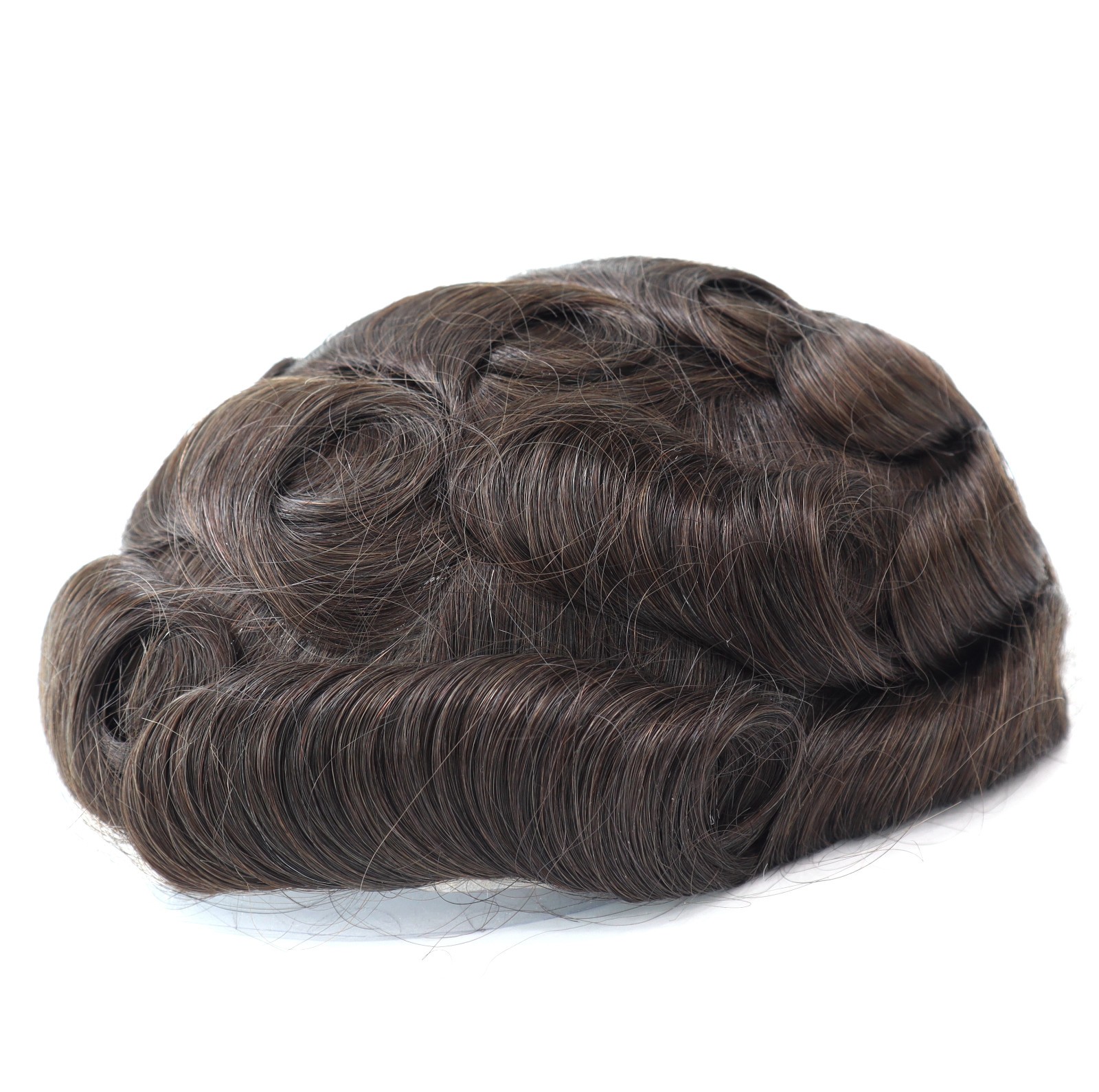 Mens Toupee Human Hair Replacement SystemFrench Lace Front Hairpiece Q6 6×9 #3
