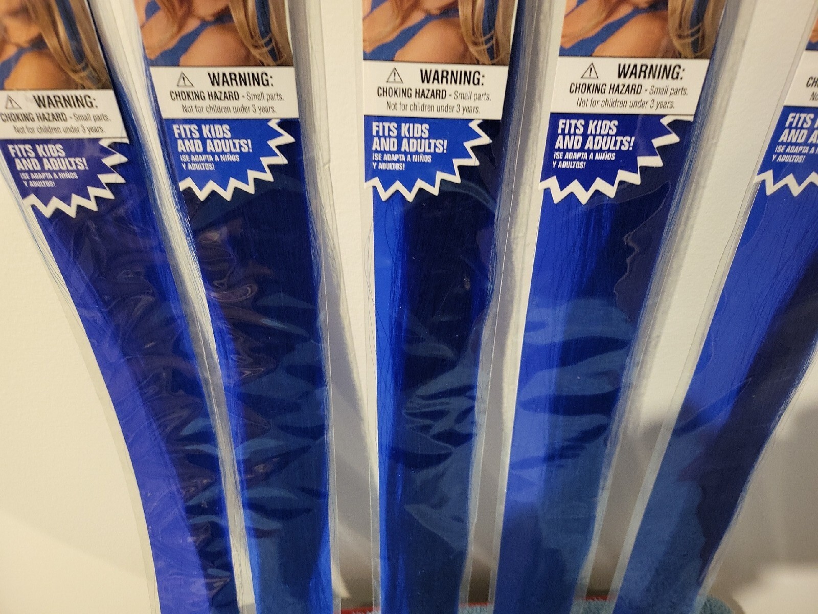 Hair Extension Blue Costume Cosplay 38.1cm 15″ Adults Kids 5 Packs New Sealed