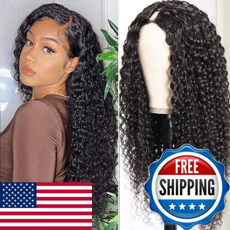 Bdbdbd Curly V Part Wig Human Hair Elastic Upgrade U Part Human Hair Wig No