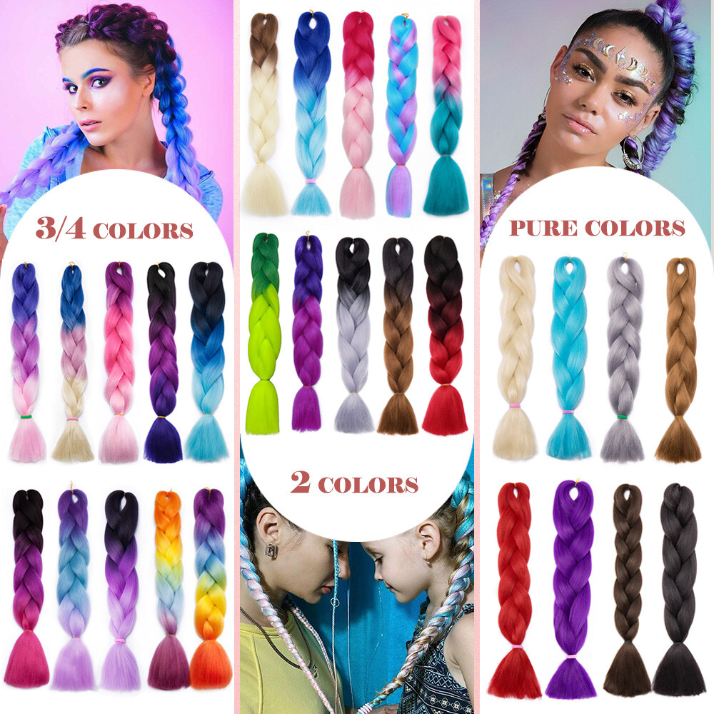 Festival Tinsel/Jumbo Braiding Hair Extensions for Women Girls Kids DIY Braid US