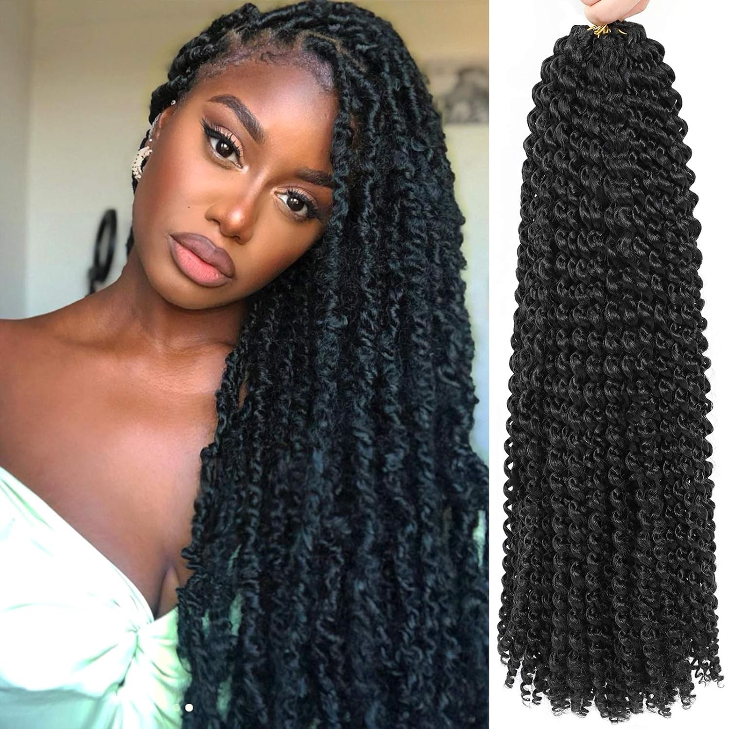 Bohemian Spring Twist Hair 18 Inch Synthetic Water Wave Crochet