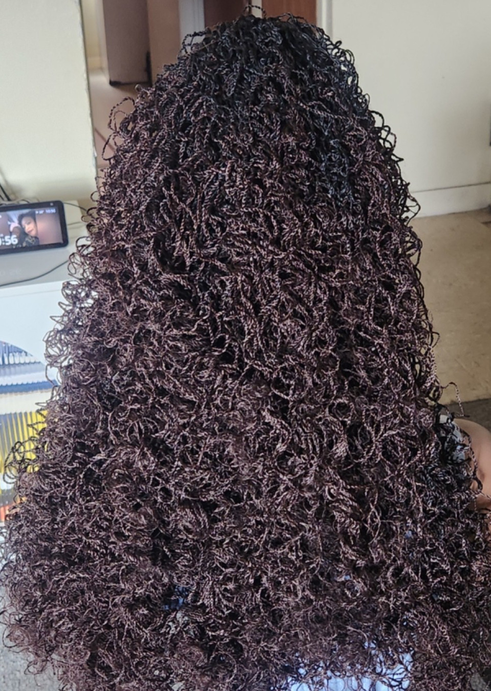 Handmade braided long Senegalese twist curly wig 1B/Dark Brown