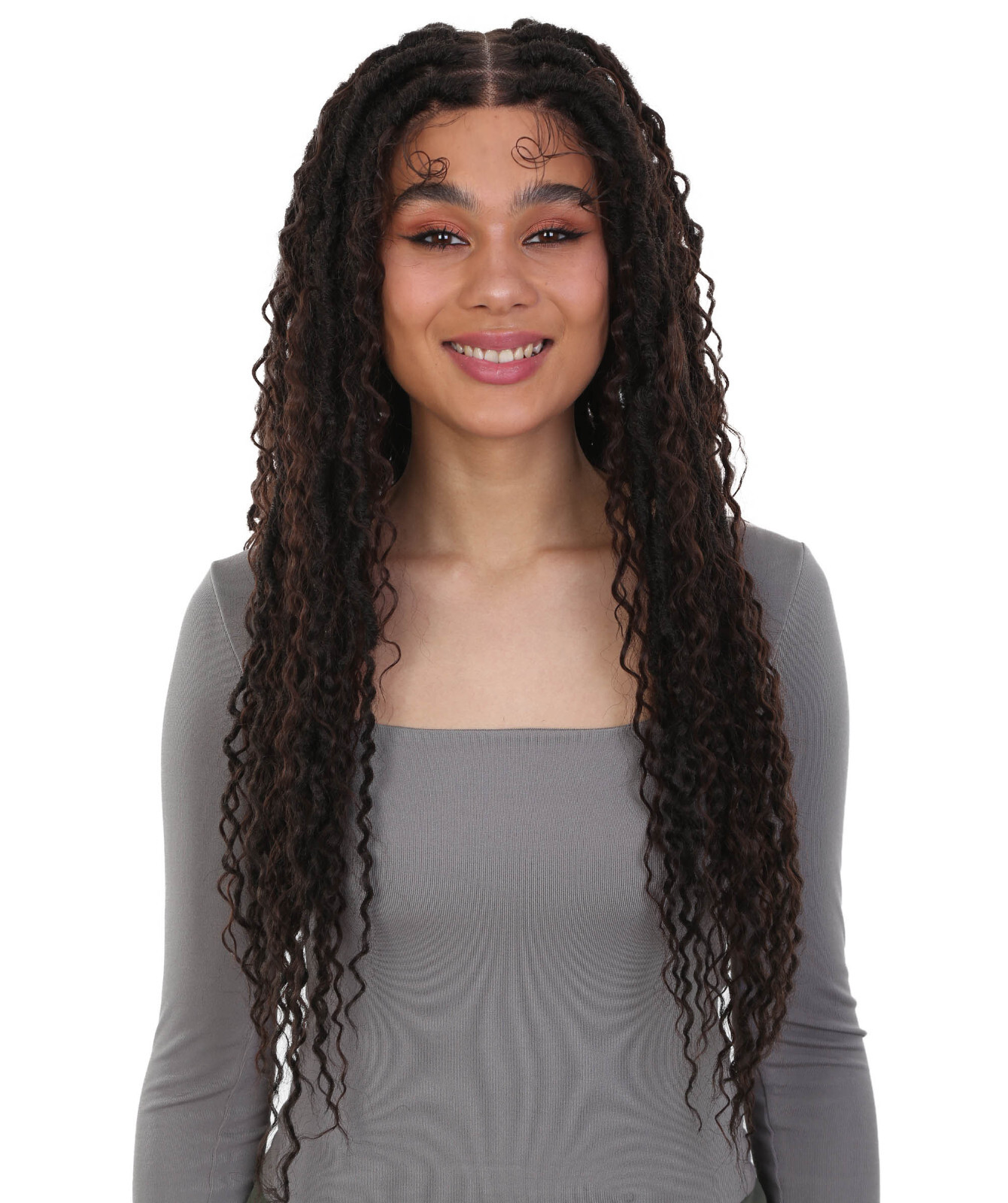 LUXLUXE Flora 30-inch Full Hand-tied Boho Locs Style Lace Braid Wig BLB-0160