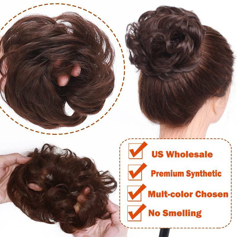 Real Thick Messy Bun Hair Piece Scrunchie 100% Natural Hair Extensions As Human