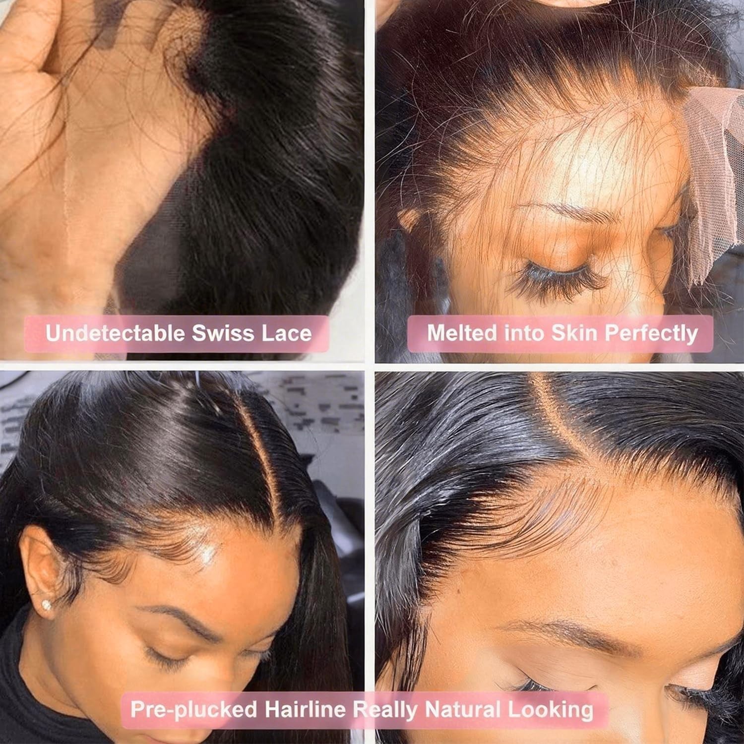30″ 13×6 Body Wave Lace Front Wig Human Hair 200% Density HD Transparent Pre-Plu