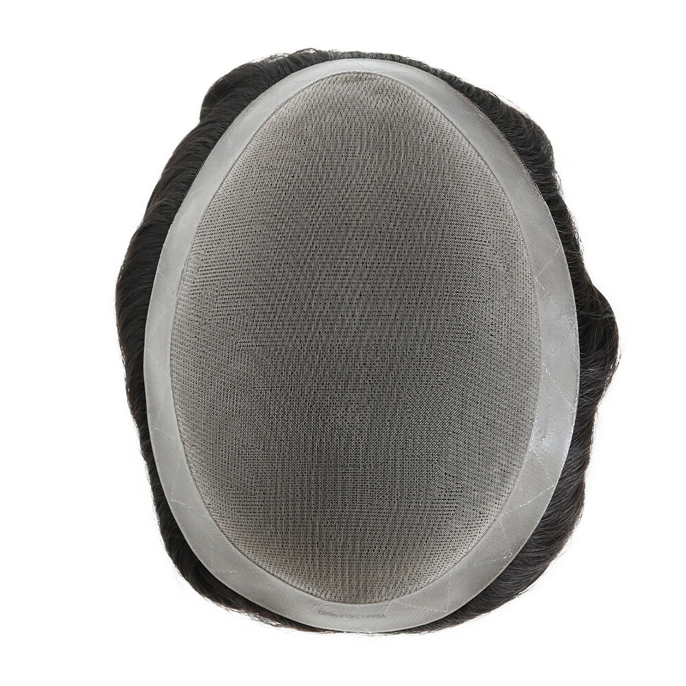 Mens Toupee Human Hair Replacement System Fine Mono Hair Pieces Express Delivery