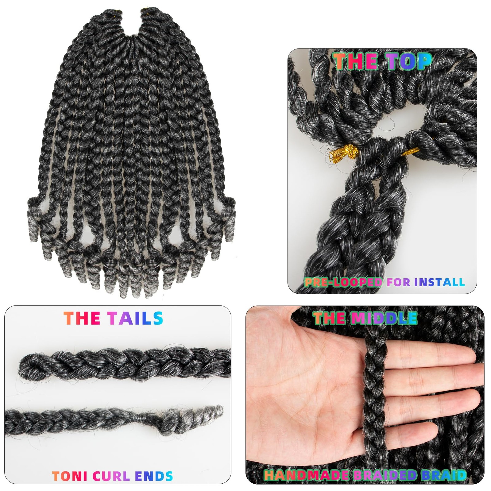 Hahoness 7 Packs 10 Inches Goddess Braid Crochet Hair Toni Curl Ends For Black