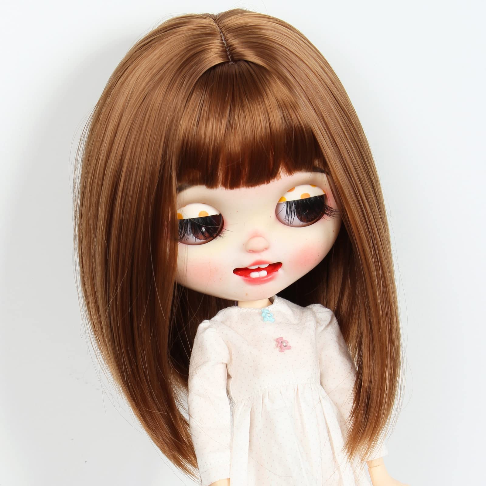 Just 1pc fit for 10-11 inch Head Dolls, Blyth Qbaby Amydoll Short Straight Co…