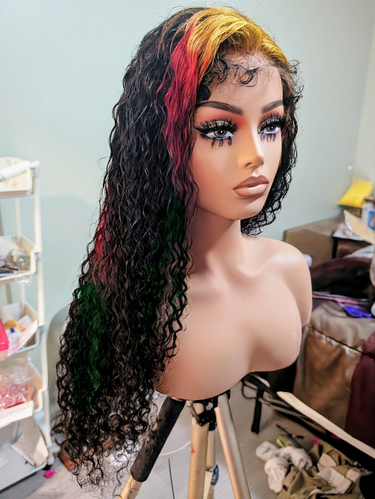 KINKY EDGES WEAR AND GO BURMESE CURLY Virgin Lace Front Wig Human