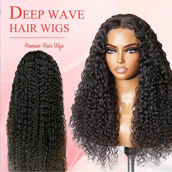 5×5 Water Wave Transparent Lace Wigs 250% Denssity Natural Color Wigs Human Hair