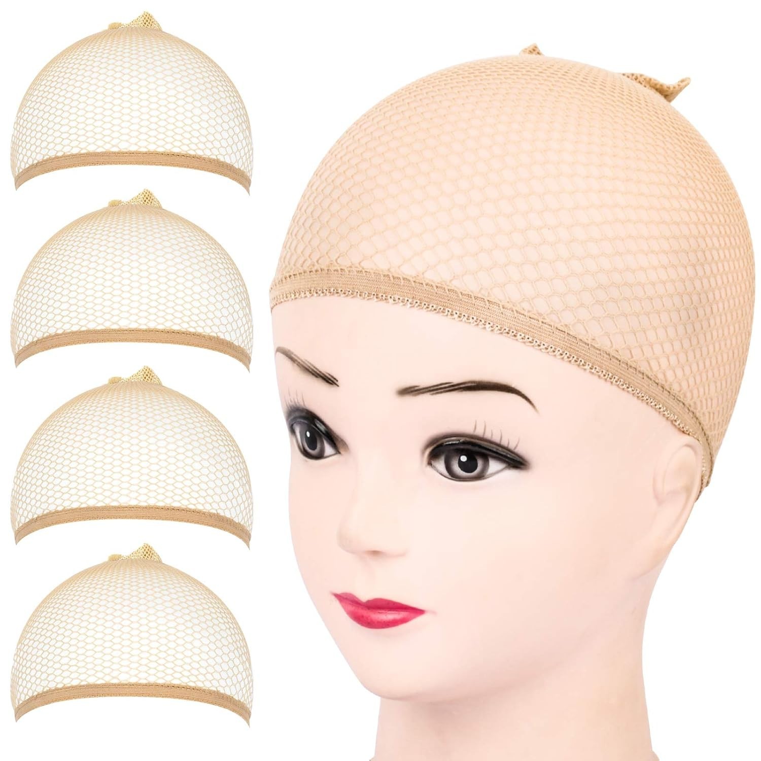 4PCS Washable Mesh Wig Caps – Comfortable & Versatile for Cosplay & Parties