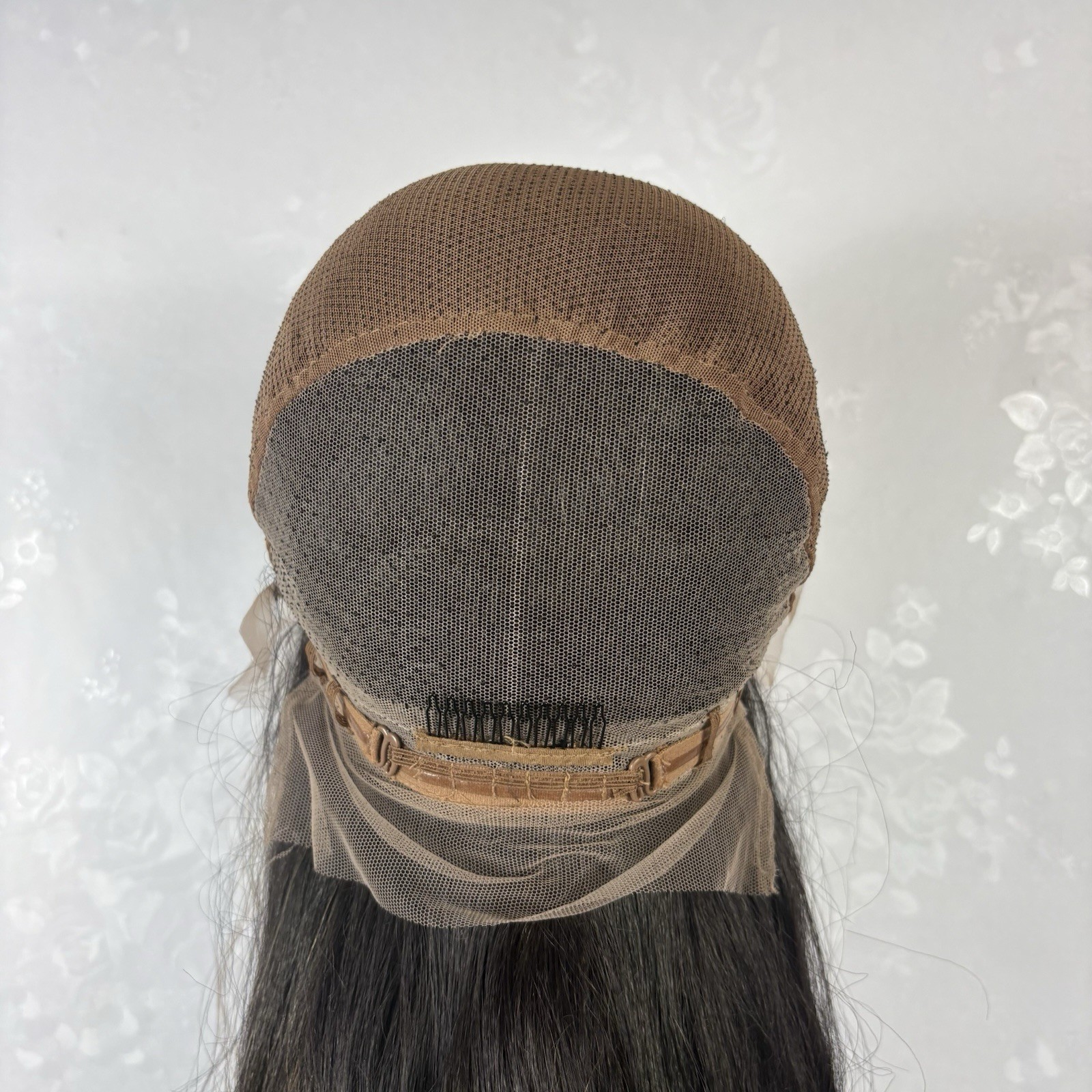 FULL Lace Daily WIG! Long wavy Black with brown highlights. Human hair Blend