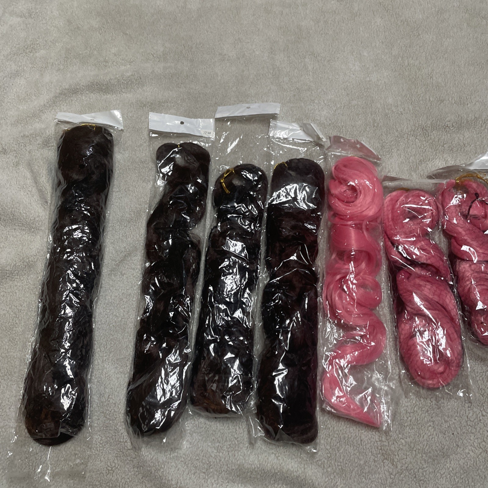 Luscious Spanish curly hair extension long Pair, Quantity 3- Pink 4-Dark brown