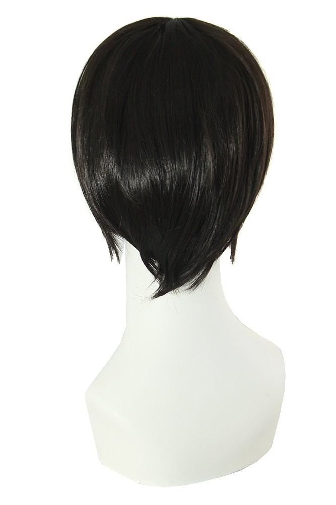 Fashionable 12 Inch Black Men’s Wig – Cosplay Essential with Adjustable Fit