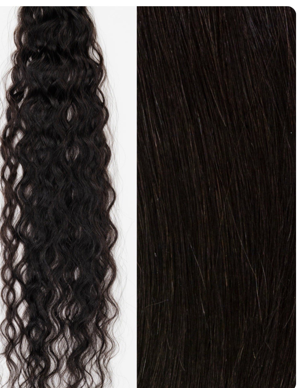19” Tape in Black human hair 48g extensions curly 2b 2c remy 38 pc.donna bella