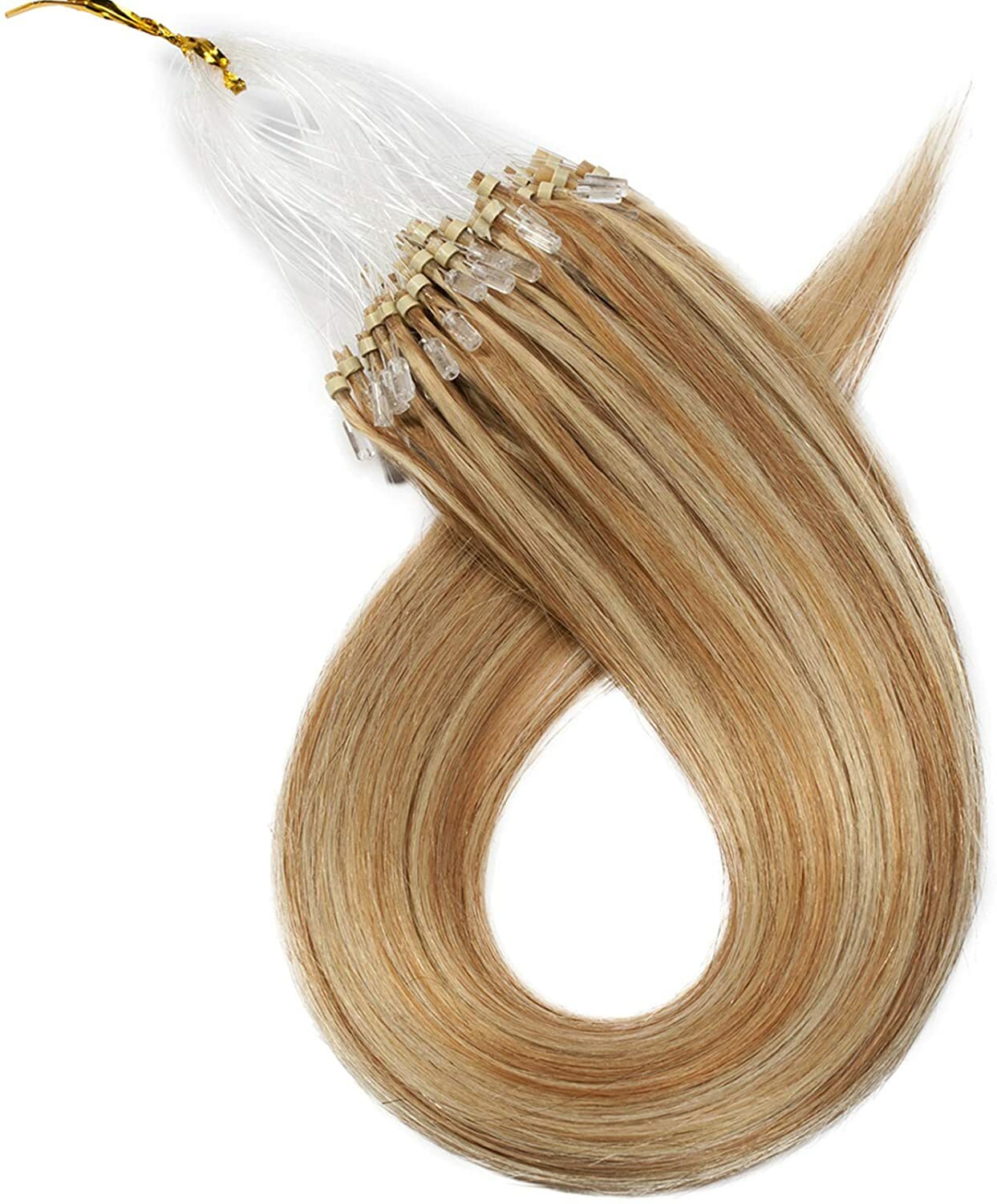 Loop Micro Ring Tip Remy Human Hair Extensions Invisible Micro Bead Link Hair US