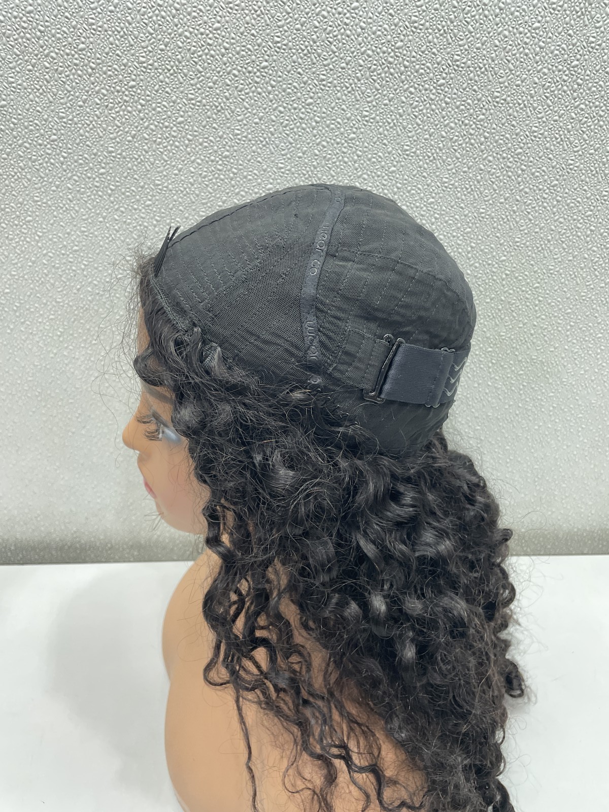 CurlyMe Natural Black Burmese Curly Human Hair Glueless Half Wig, 26″