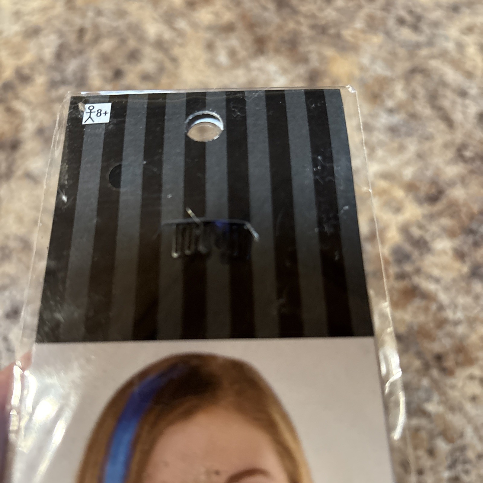 Hair Extension Clip On Blue & Black Ombré Highlight Strip Halloween, Sports