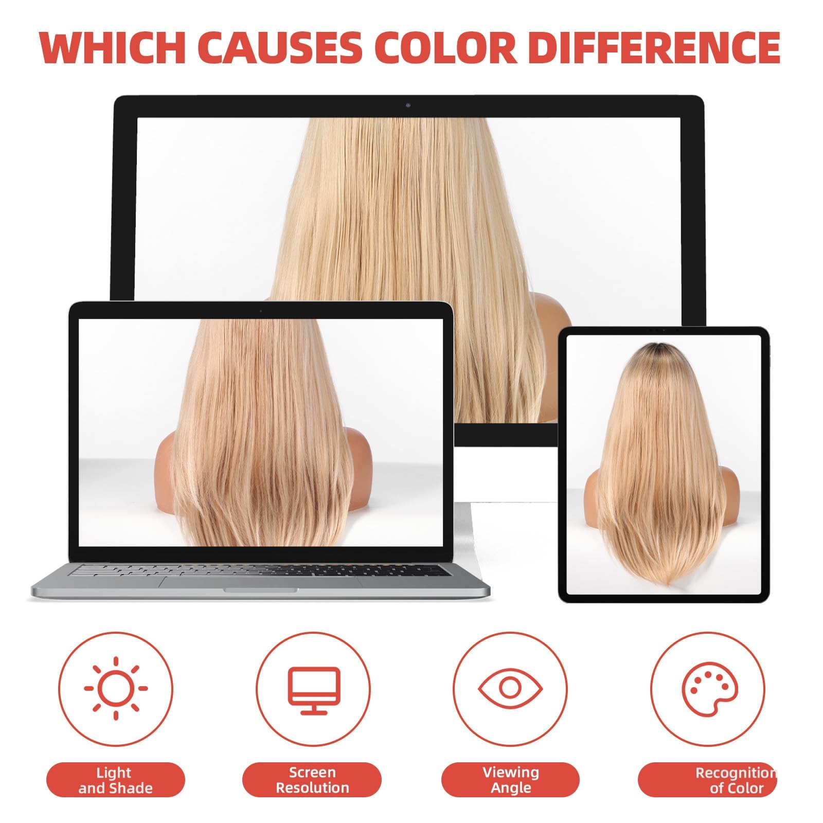 Ombre Blonde Wigs for Women Long Straight layered Wig With Bangs 22 inch Natu…