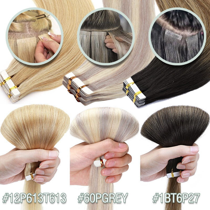 CLEARANCE Invisible Tape In Real Human Remy Hair Extensions Skin Weft 20Pieces