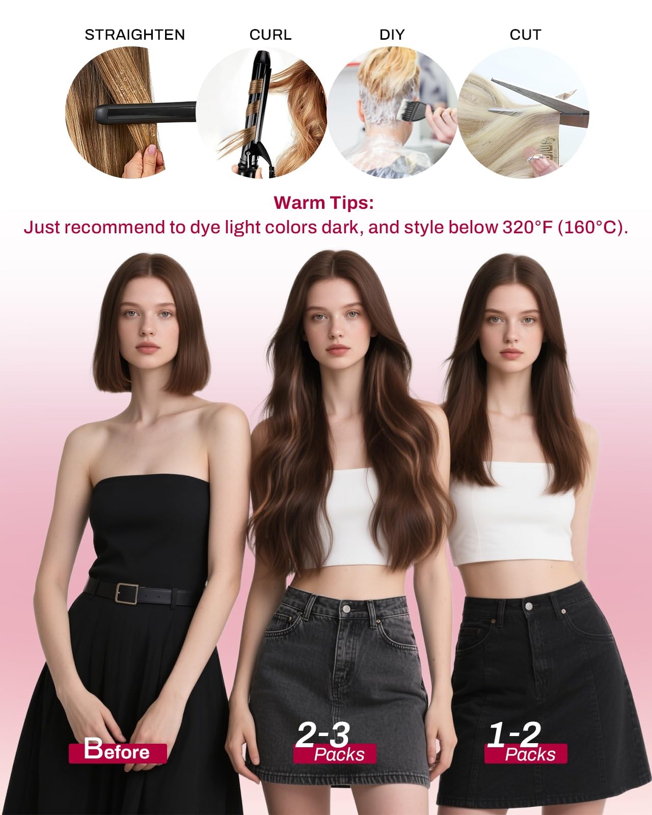 Clip in Hair Extensions 120G 20″ Dark Brown Balayage Seamless PU Skin