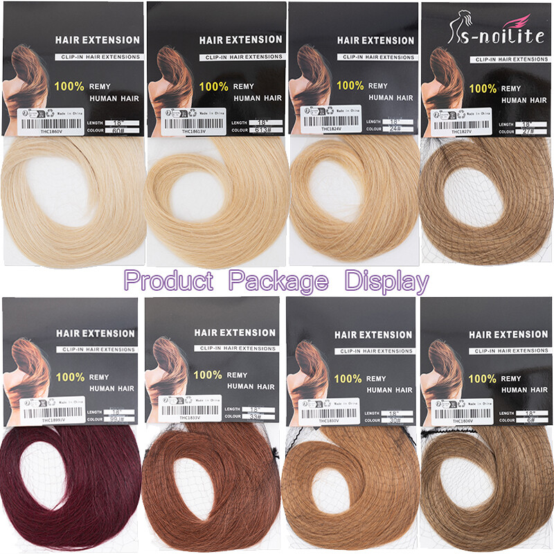 Real Remy Hair Clip In 100% Human Hair Extensions 8Pieces with 18Clips Full Head