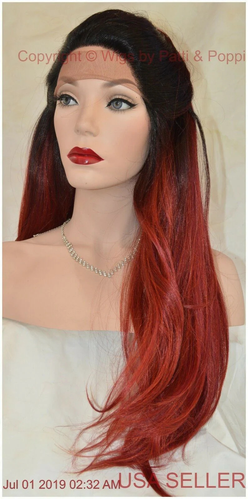 Swiss Lace Front Wig 4X4 Silk Top Handtied Heat Safe TT4.BG Long Thick 1372