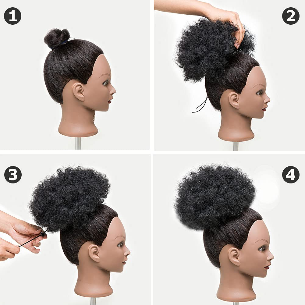 MOONSHOW Afro Puff Drawstring Ponytail Extension for Black Women Short Afro Kink