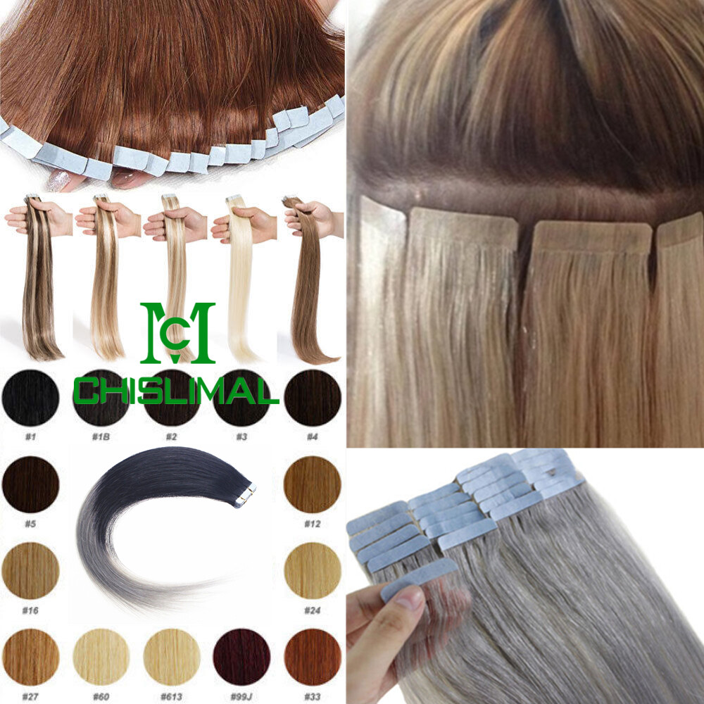 16″18″20″22″26″ 8A Tape In Remy Human Hair Extensions Seamless Skin Weave Hair