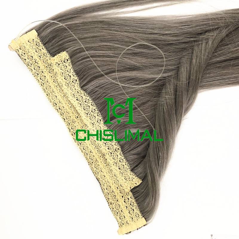 Handmade 100% Human Hair Invisible Wire good Handband Hair Extensions 12-26inch