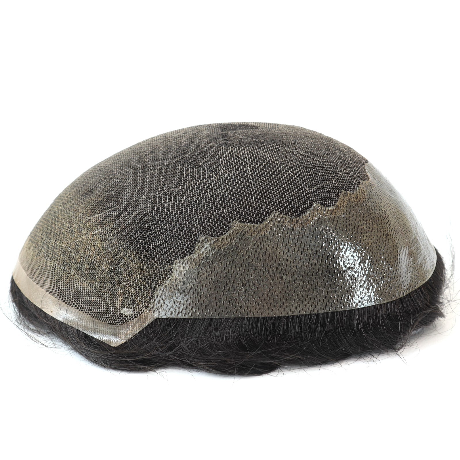 Toupee Men Human Hair Replecement System French Lace Wave Thin Skin Hairpiece Q6