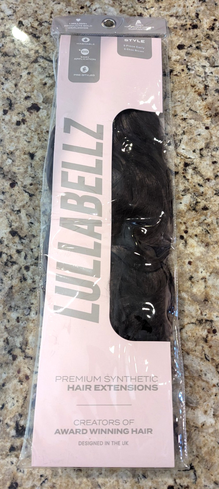 Lullabellz 22″ Premium Synthetic Hair Extensions 5 Piece Curly 6 Choc Brown