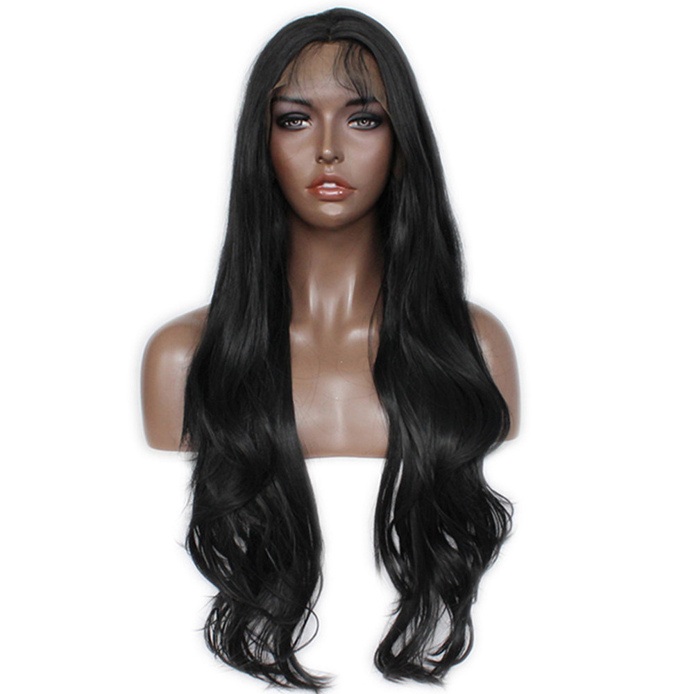 Glueless Lace Front Full Wig 360g 24″ Women Body Wave Wavy Wig With Baby Hair
