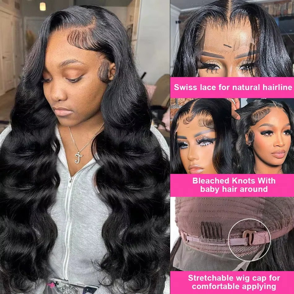 200 Density Body Wave Lace Front Wig Human Hair 13×6 13×4 Transparent….