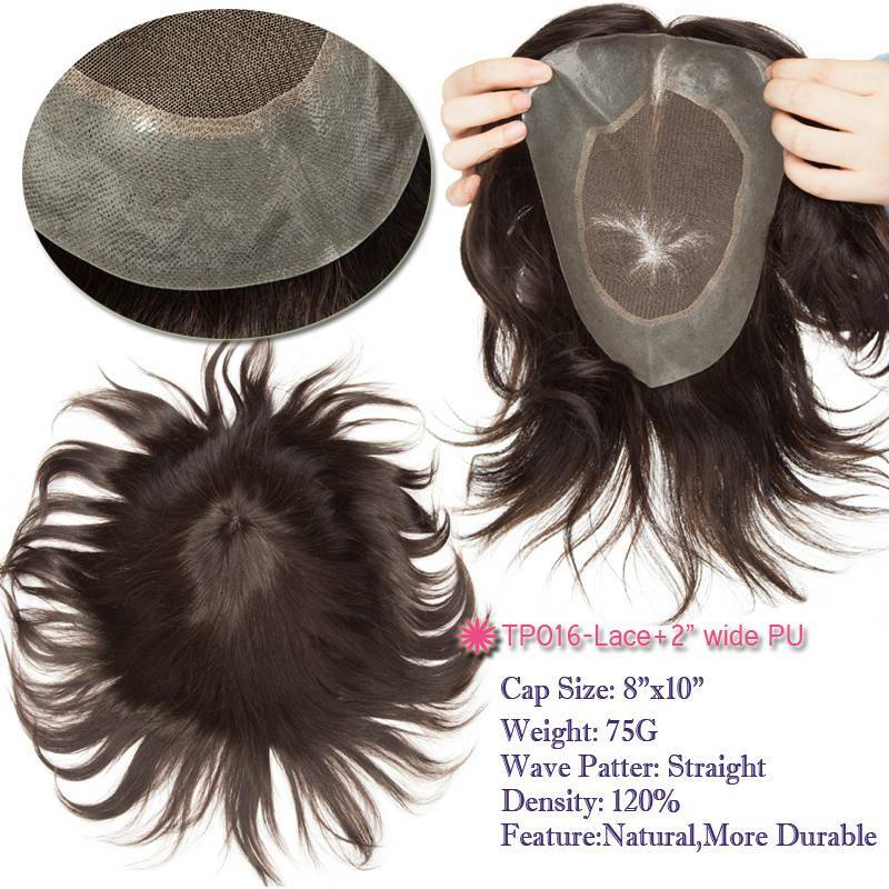 Thin Skin Mens Virgin Human Hair Toupee Replacement System Hairpiece Invisible