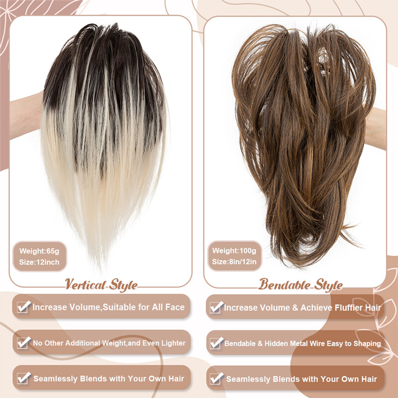 Bendable Short Ponytail Extensions High Fluffy Bun Curly Hairpiece Pony Tail GBP