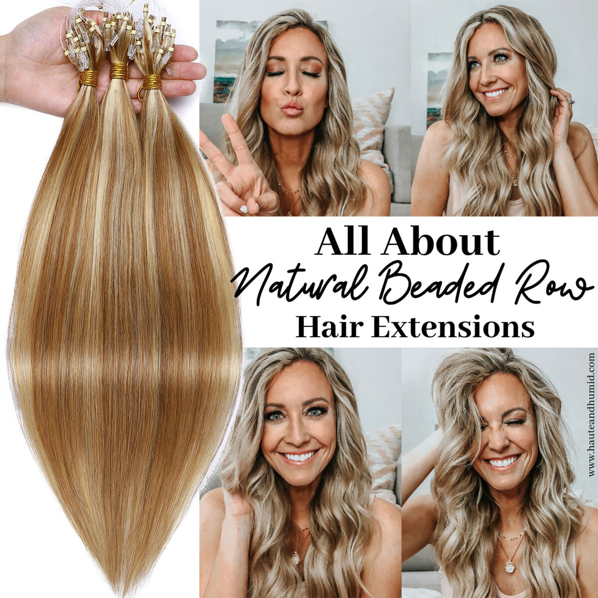 Micro Ring Loop Beads Tip Remy Human Hair Extensions Thick Full Head Black Brown