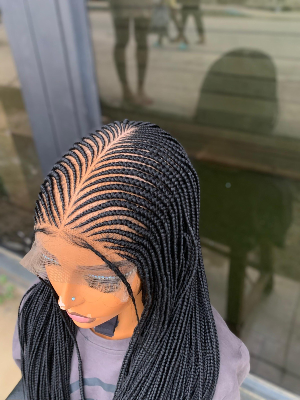 Ready to ship braided wigs for black women conrow wig